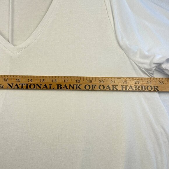 Lane Bryant White Semi Sheer Blouse Plus Size V-Neck Flowy Tunic Top 22/24 Boho - Picture 5 of 12